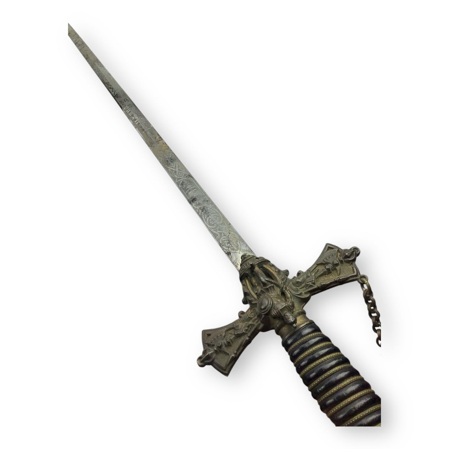 Knights of Pythias / KFM Fraternal Ceremonial Sword -Named w/ Scabbard