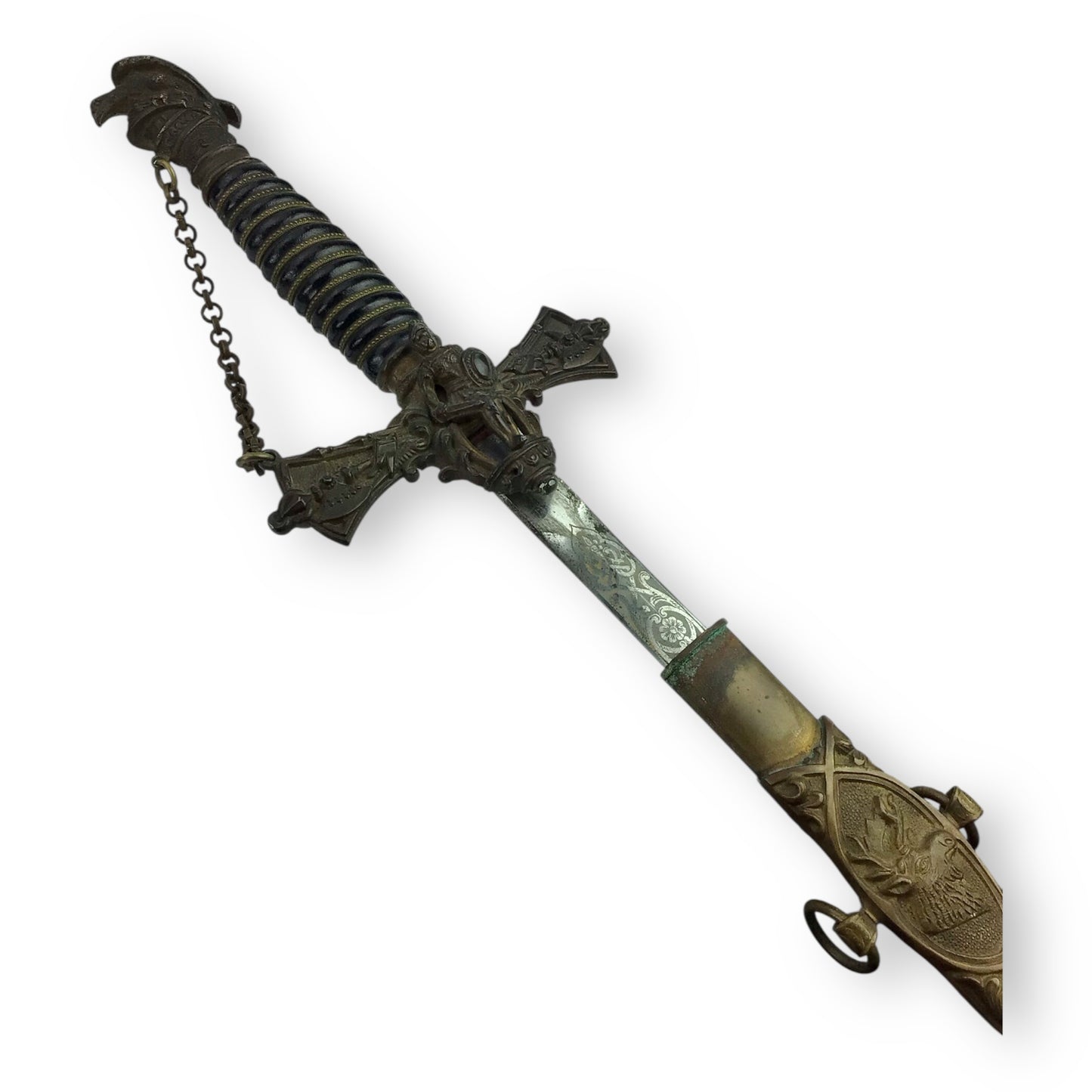Knights of Pythias / KFM Fraternal Ceremonial Sword -Named w/ Scabbard