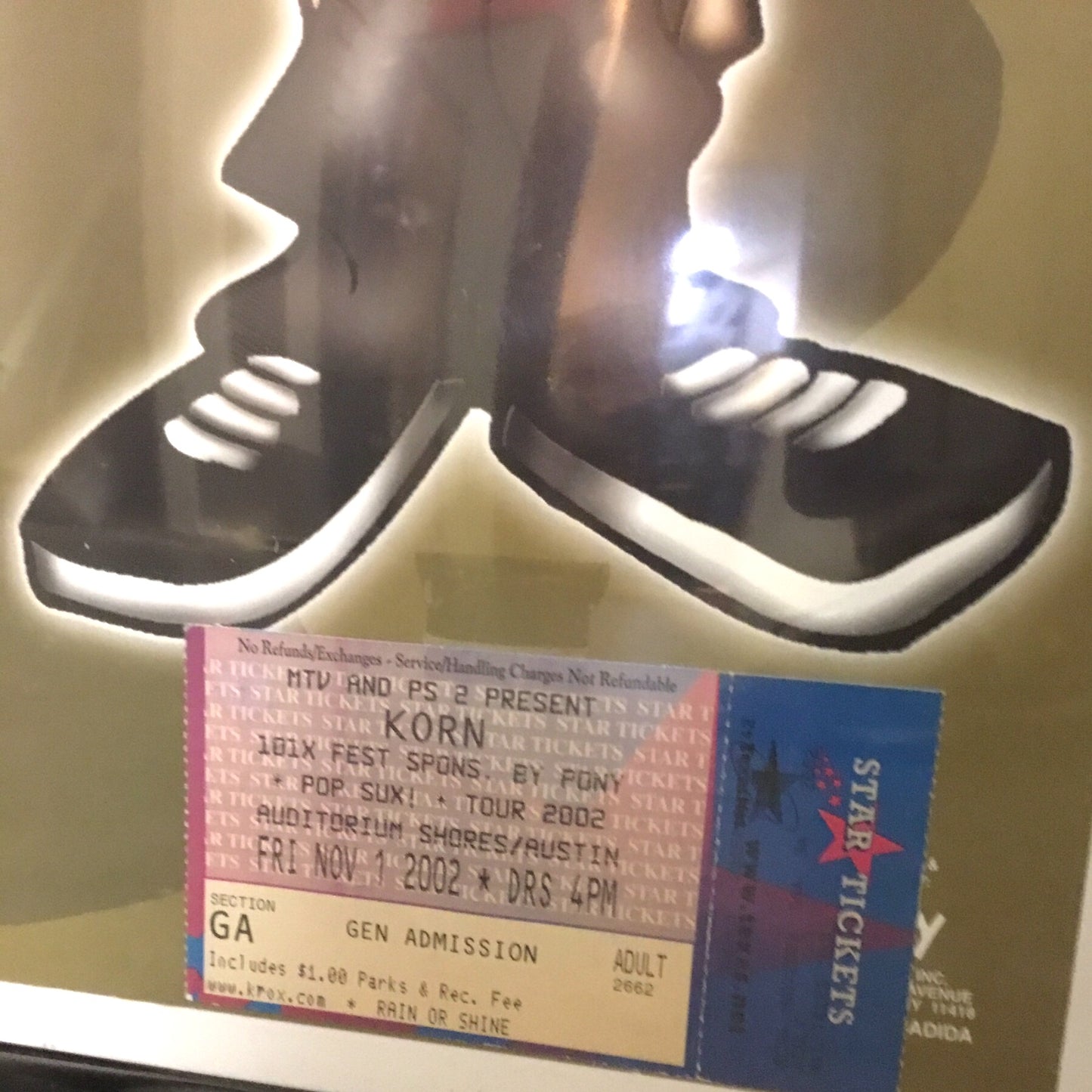 Korn Poster and Signed Photos Ticket Stubs Framed