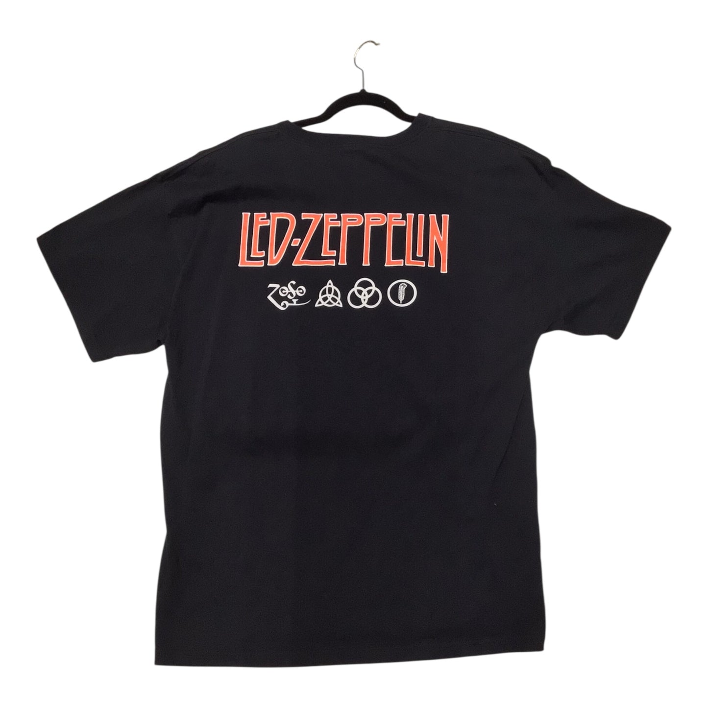 Led Zeppelin Hermit Graphic T-Shirt – Classic Symbols Rock Band Black Tee