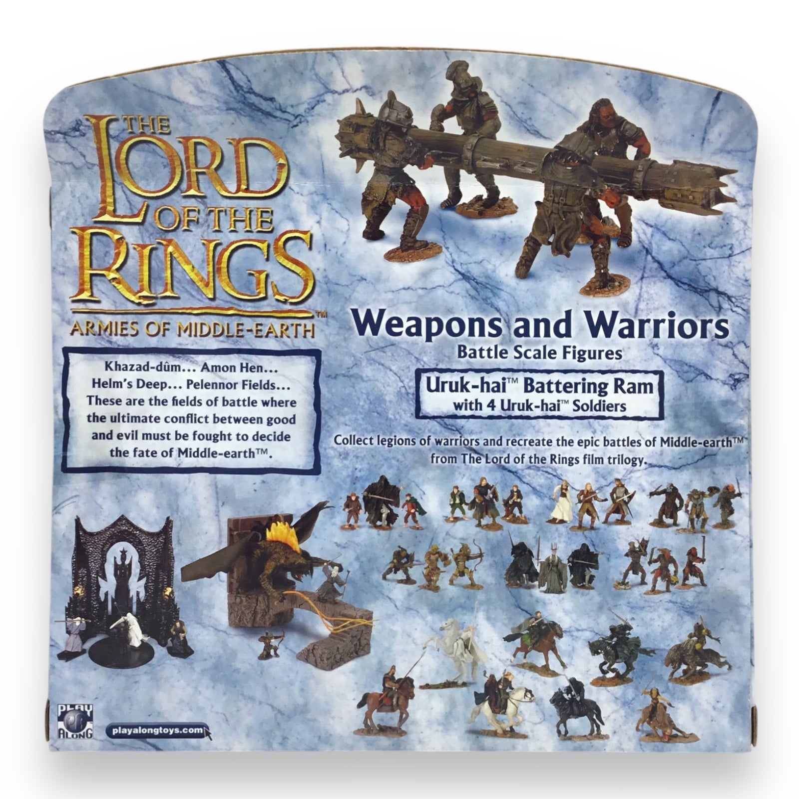Lord of the Rings Armies of Middle-earth – Uruk-hai Battering Ram with 4 Uruk-hai Soldiers (Play Along, 2003, New in Box)