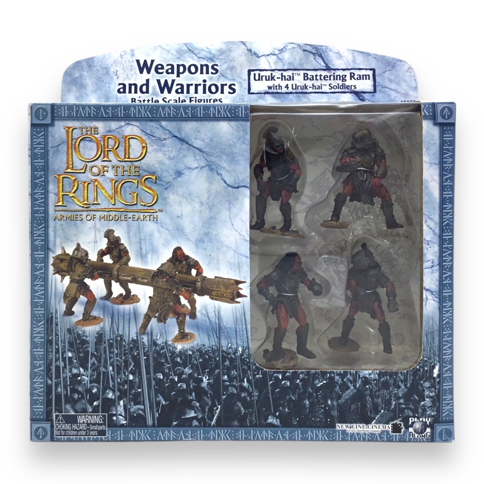 Lord of the Rings Armies of Middle-earth – Uruk-hai Battering Ram with 4 Uruk-hai Soldiers (Play Along, 2003, New in Box)
