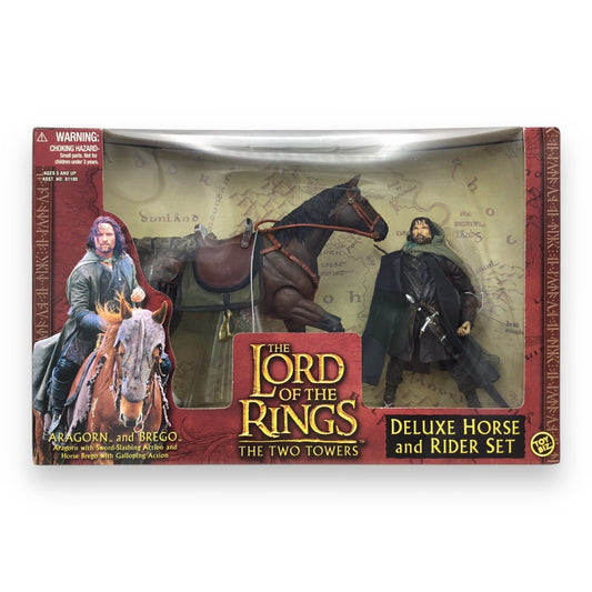 Lord of the Rings Fellowship of the Ring Deluxe Horse and Rider Set – Aragorn & Brego (Toy Biz, 2002, Sealed)