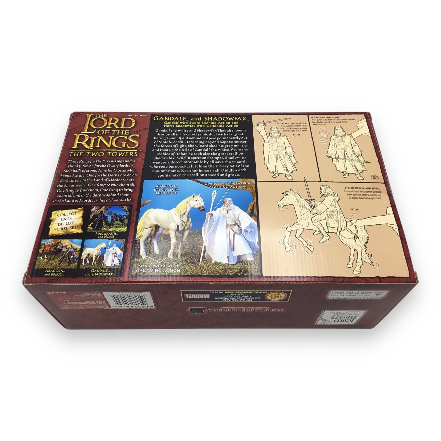 Lord of the Rings Fellowship of the Ring Deluxe Horse and Rider Set – Gandalf & Shadowfax (Toy Biz, 2002, Sealed)