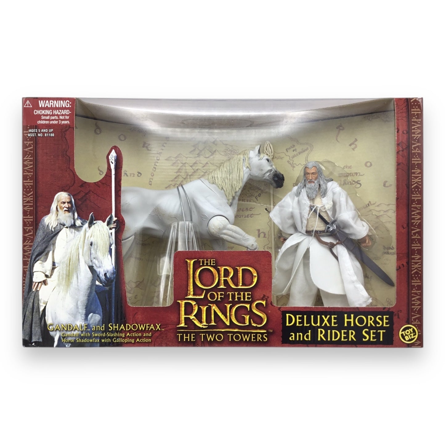 Lord of the Rings Fellowship of the Ring Deluxe Horse and Rider Set – Gandalf & Shadowfax (Toy Biz, 2002, Sealed)