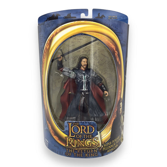 Lord of the Rings Return of the King Super Poseable Pelennor Fields Aragorn (Toy Biz, New in Box)