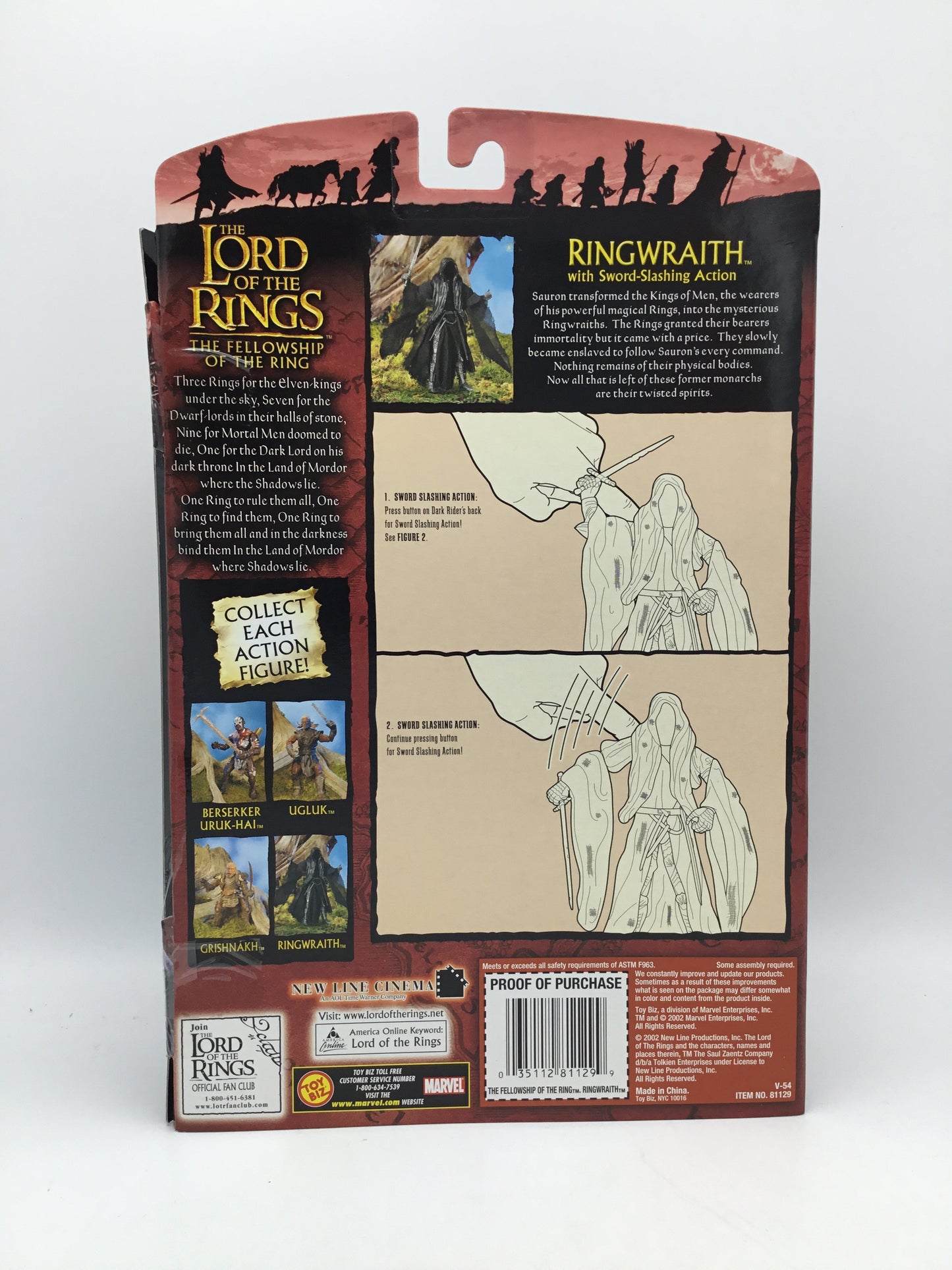 Lord of the Rings The Two Towers – Ringwraith with Sword-Slashing Action (Toy Biz, 2002, New in Box)