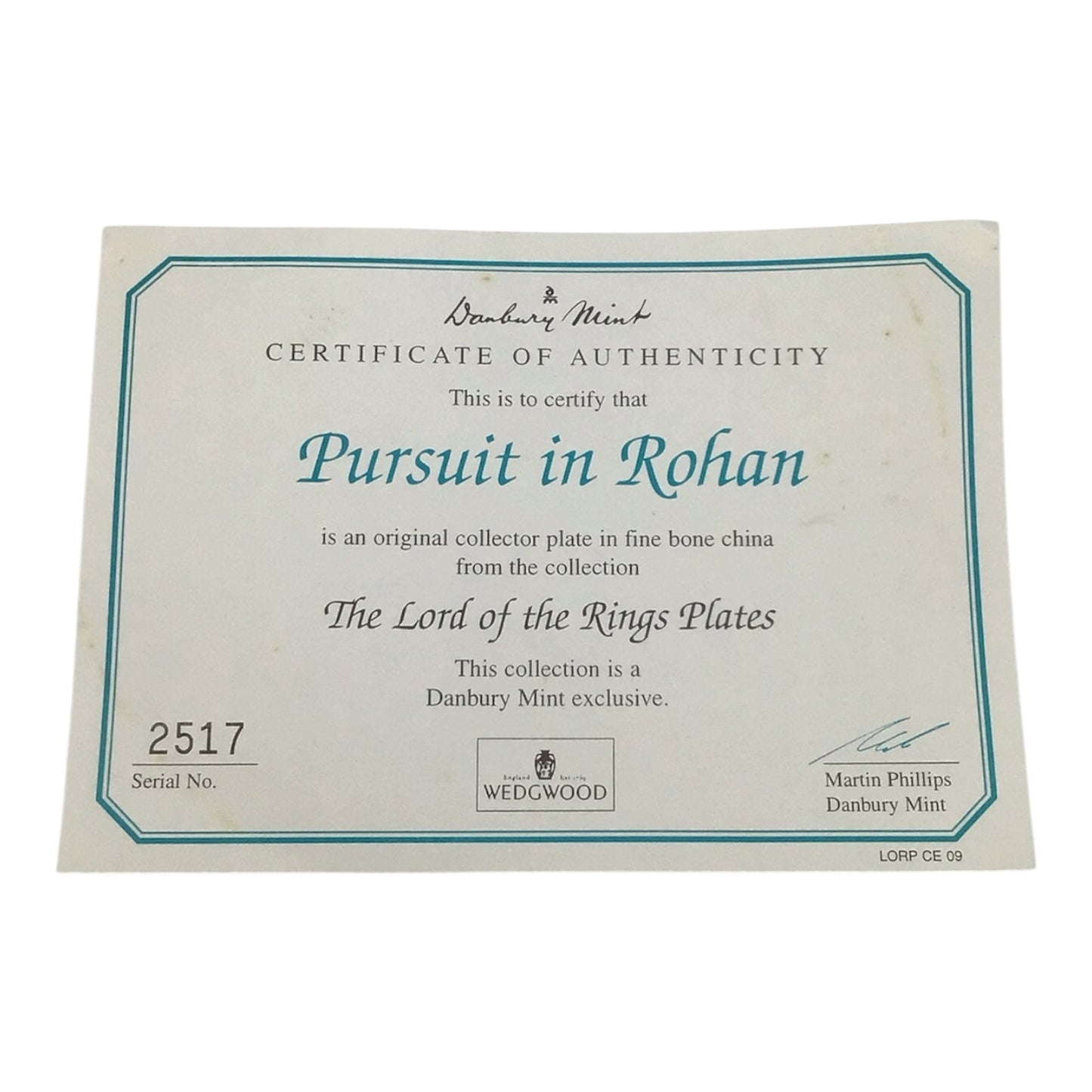 LotR Pursuit in Rohan Limited Edition Decorative Plate - Danbury Mint