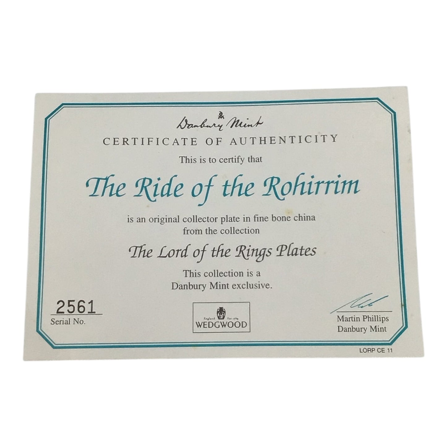 LotR The Ride of the Rohirrim Limited Edition Decorative Plate - Danbury Mint