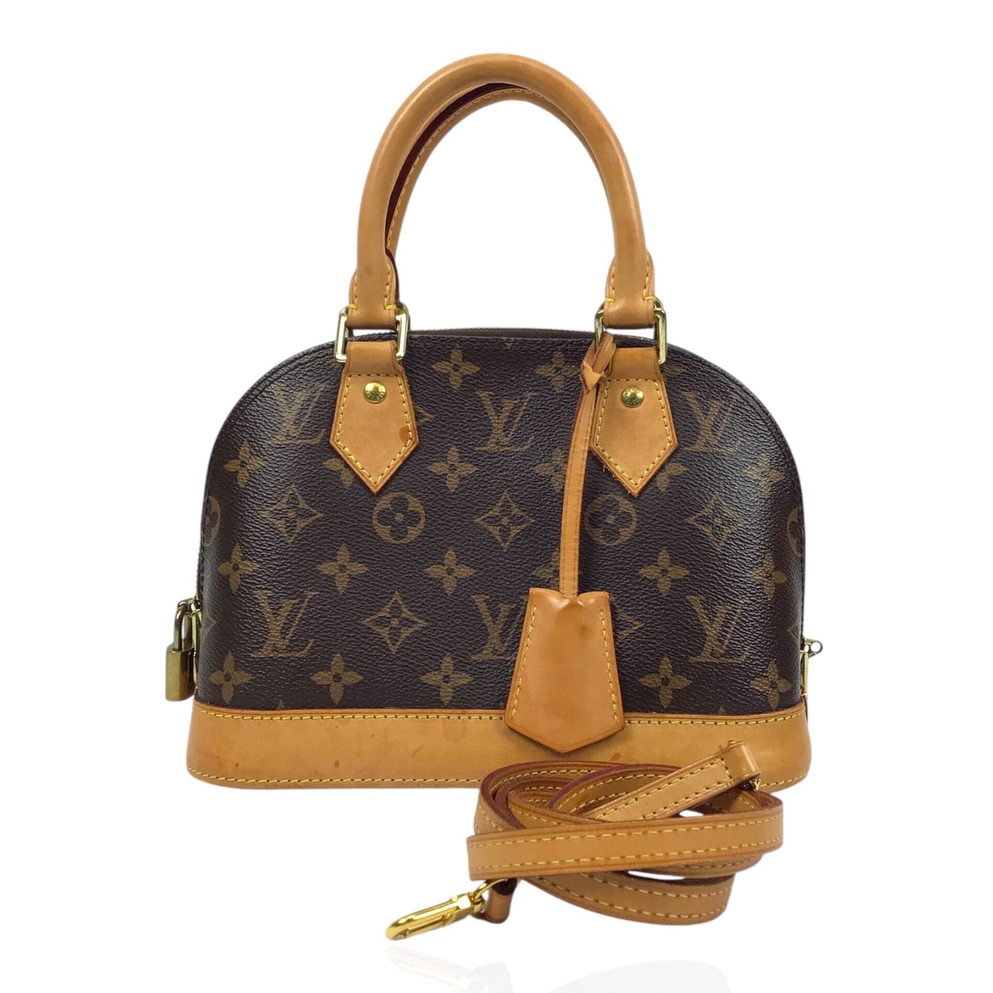 Louis Vuitton Alma BB in Monogram Canvas with Vachetta Trim & Gold Hardware
