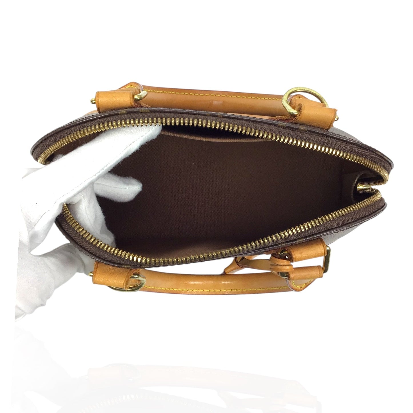 Louis Vuitton Alma BB in Monogram Canvas with Vachetta Trim & Gold Hardware