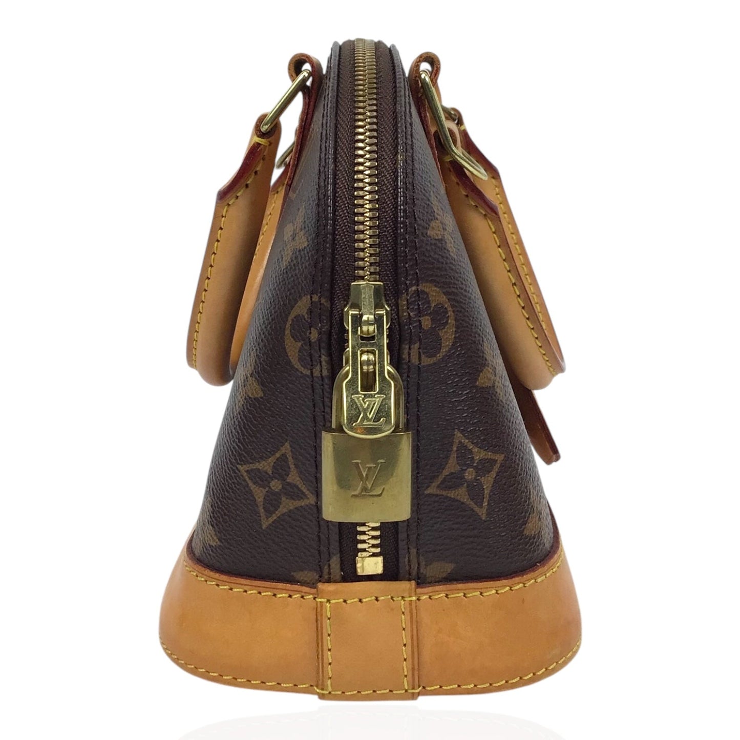 Louis Vuitton Alma BB in Monogram Canvas with Vachetta Trim & Gold Hardware