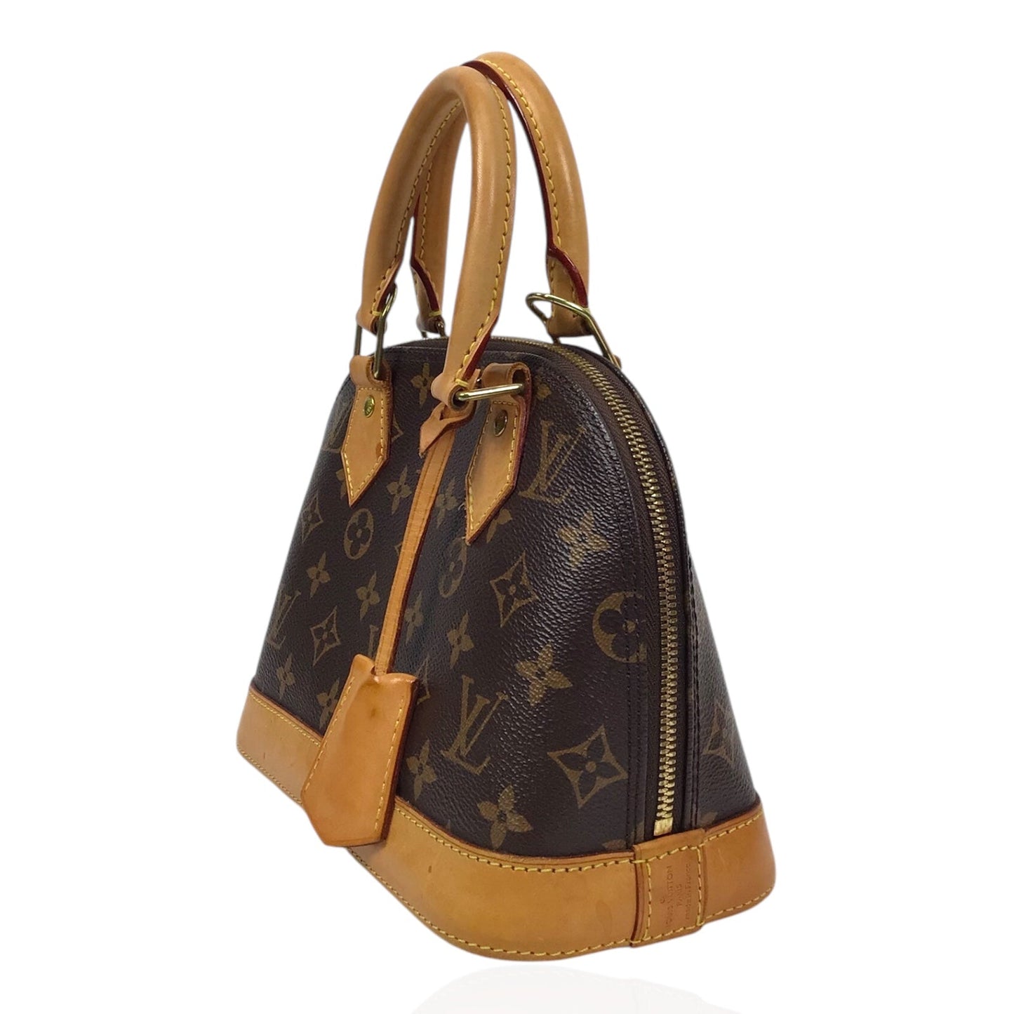 Louis Vuitton Alma BB in Monogram Canvas with Vachetta Trim & Gold Hardware