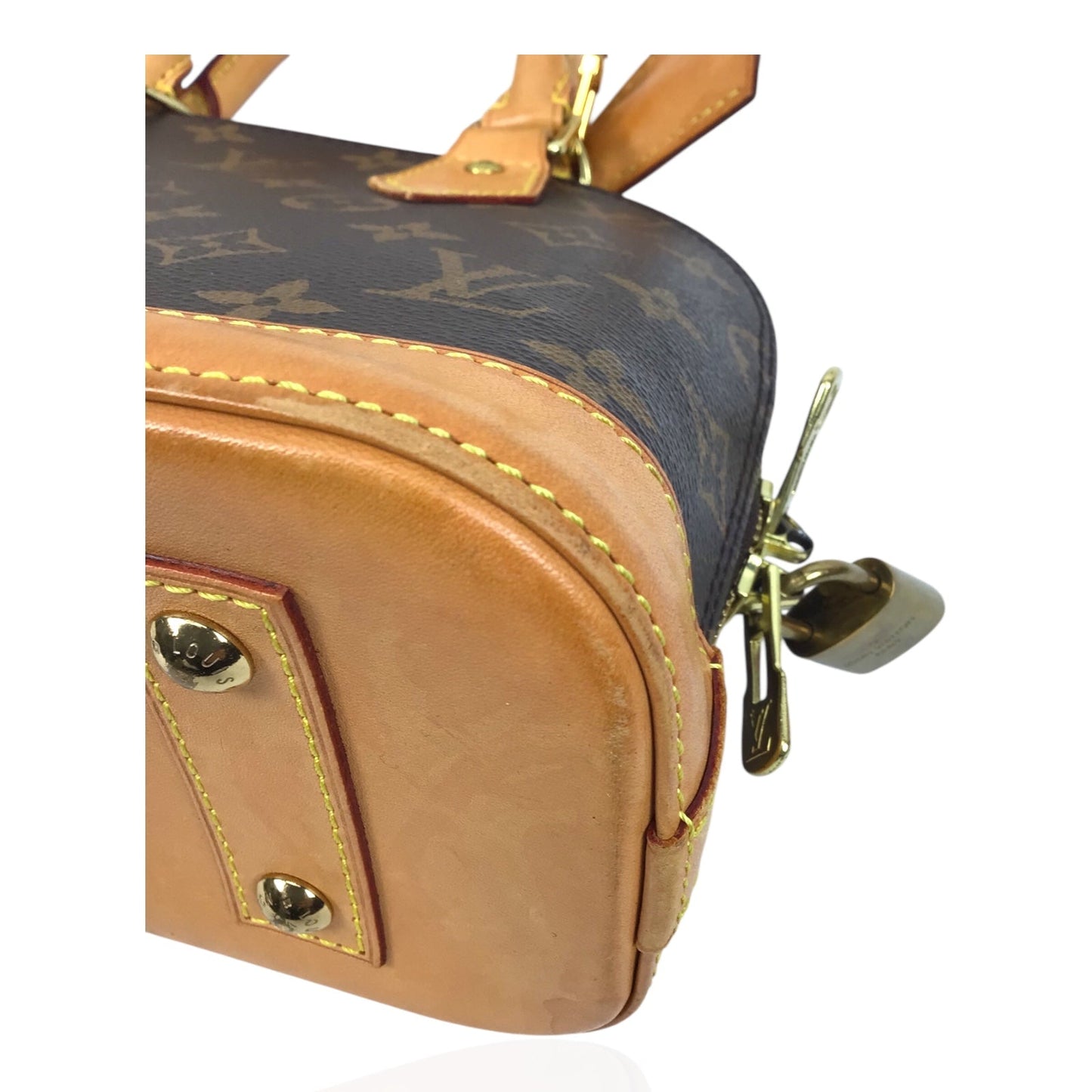Louis Vuitton Alma BB in Monogram Canvas with Vachetta Trim & Gold Hardware