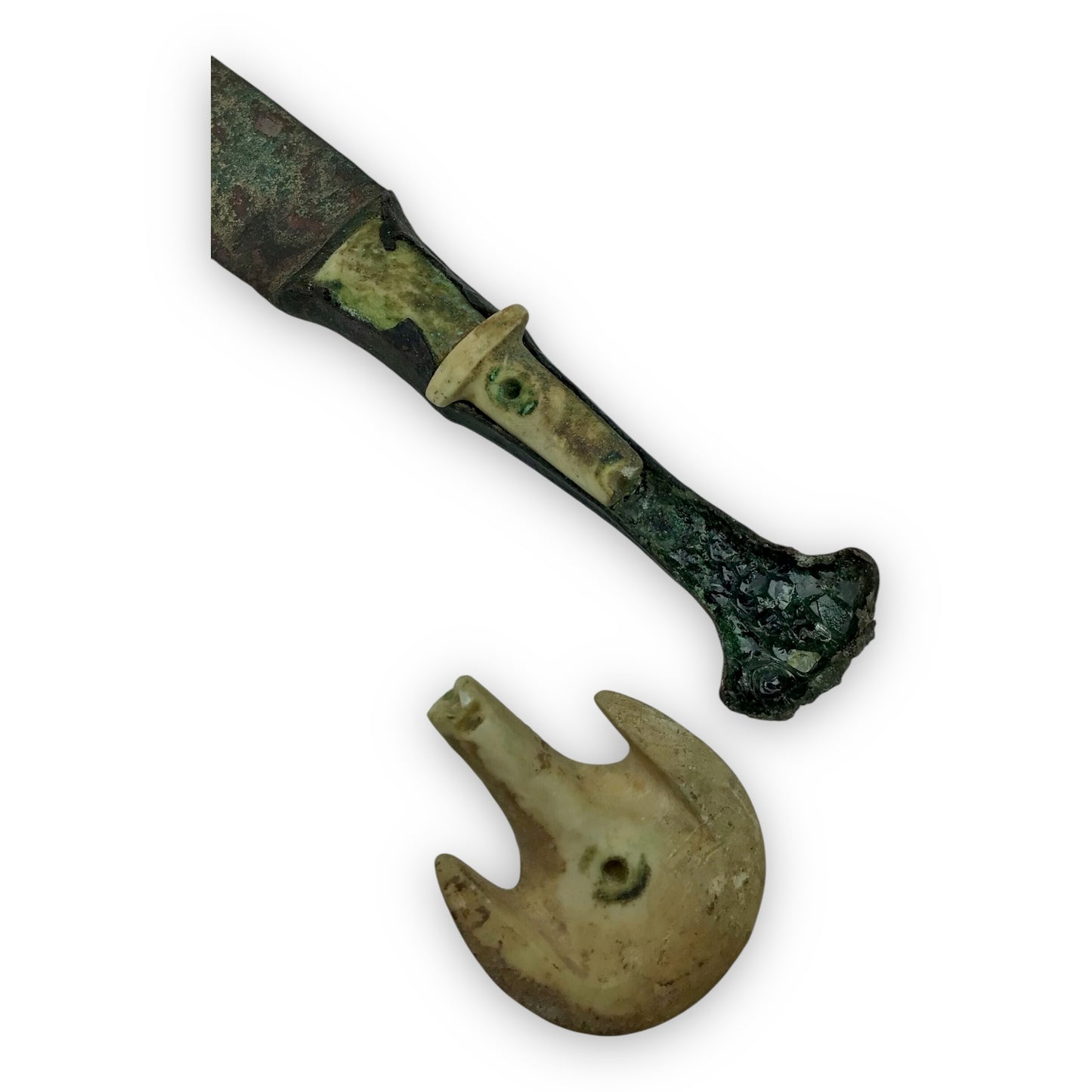 Luristan Bronze Dagger w/ Original Bone Pommel - 10th-9th Century B.C.