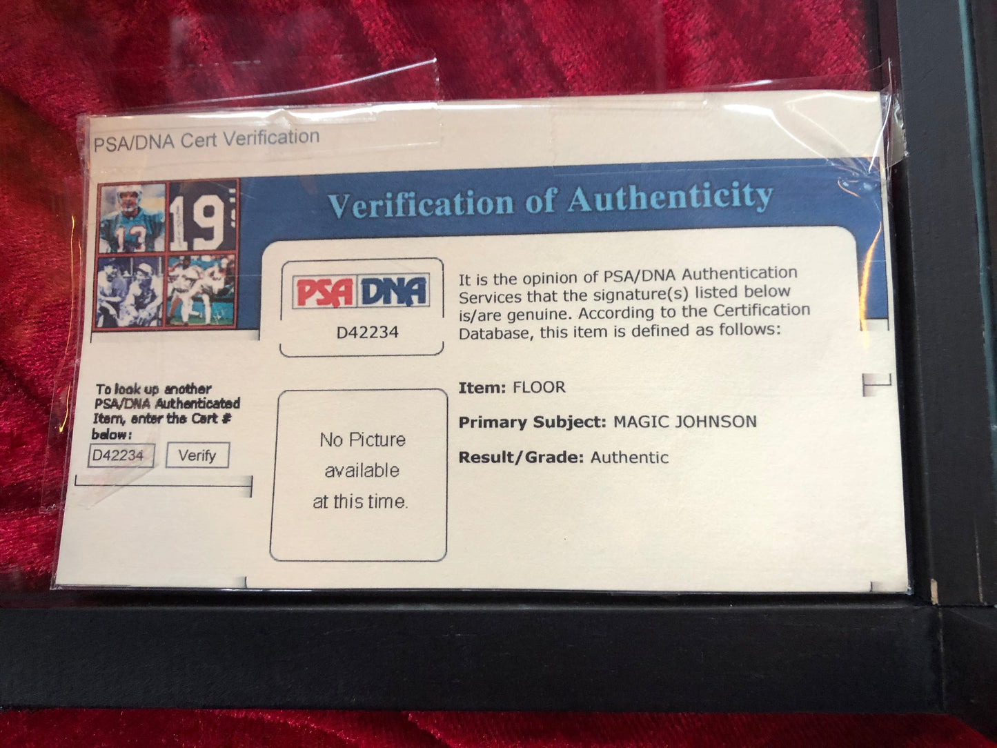 Magic Johnson Lakers Certified Authentic Autographed Basketball Court Shadowbox