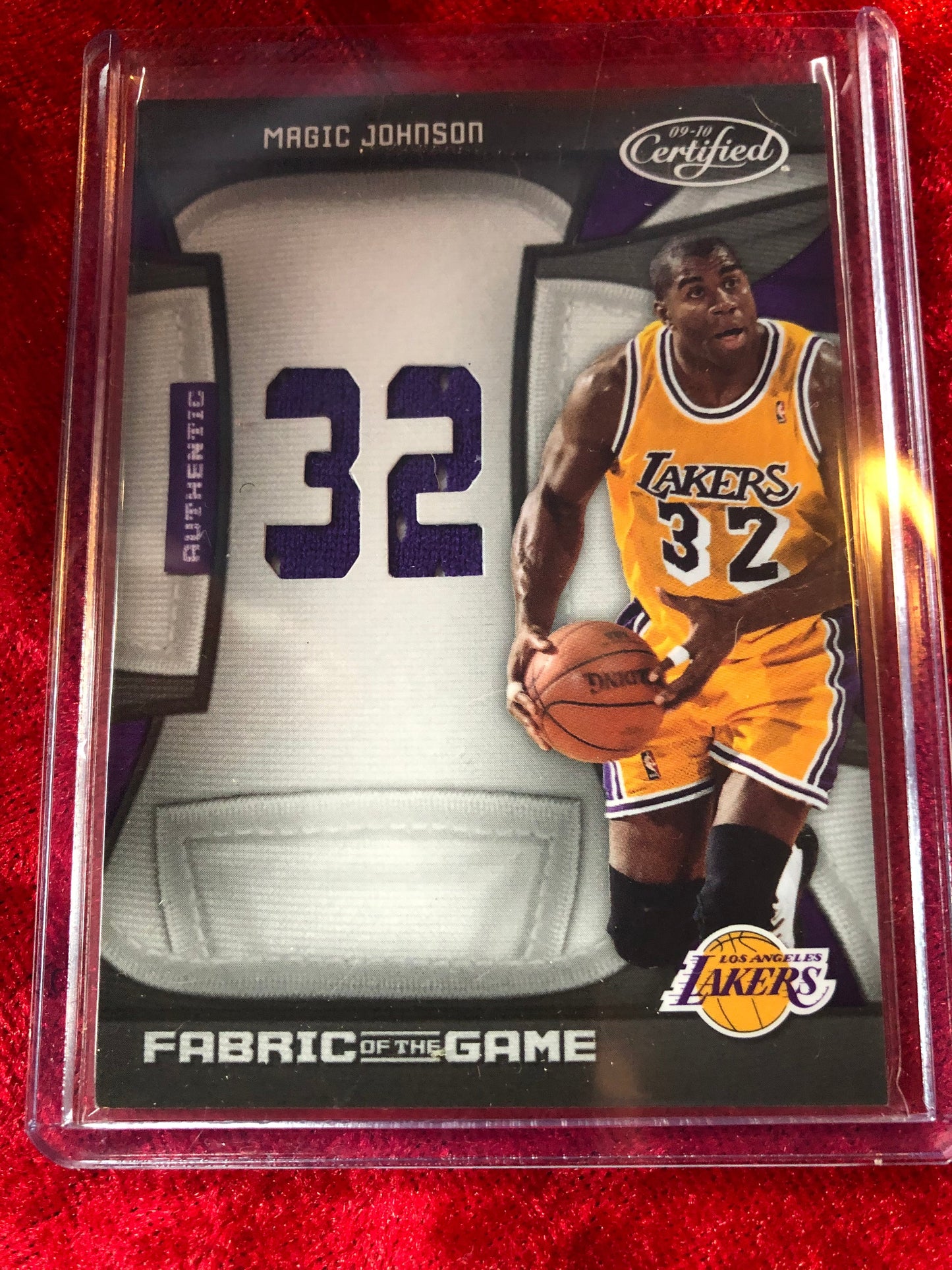 Magic Johnson Lakers Certified Authentic Autographed Basketball Court Shadowbox