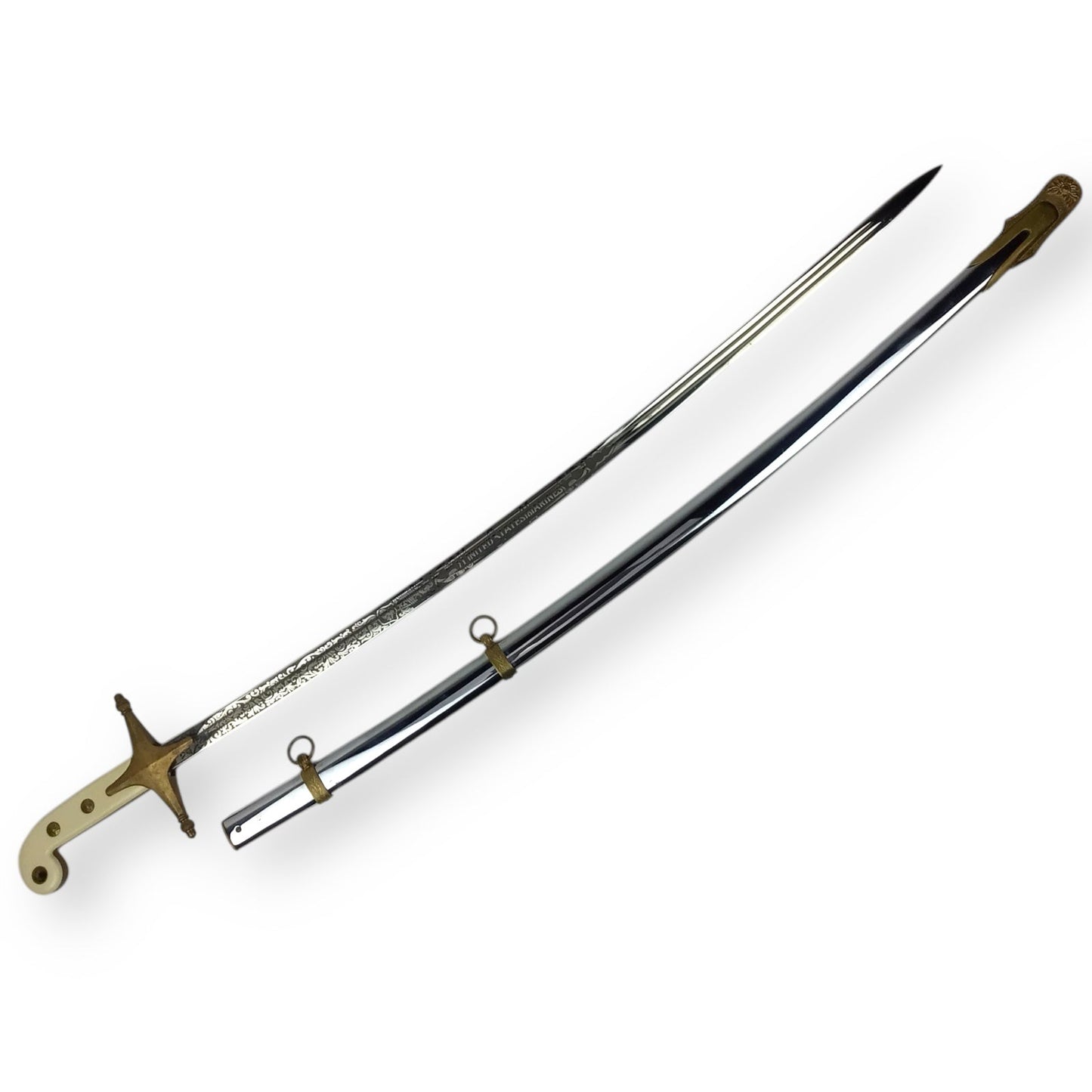 Marine Officer Mameluke Sword & Scabbard Named to Lyonel Kent Roepke 1936–1979