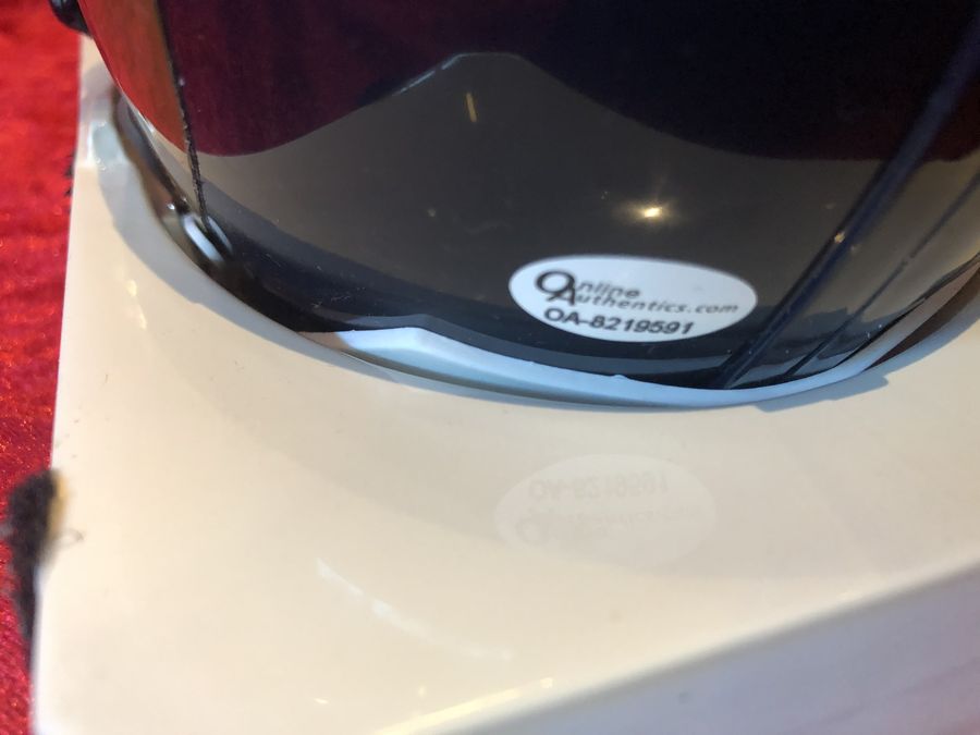 Marshall Faulk Rams Autographed Mini Helmet Shadowbox w/ Card & Figure COA