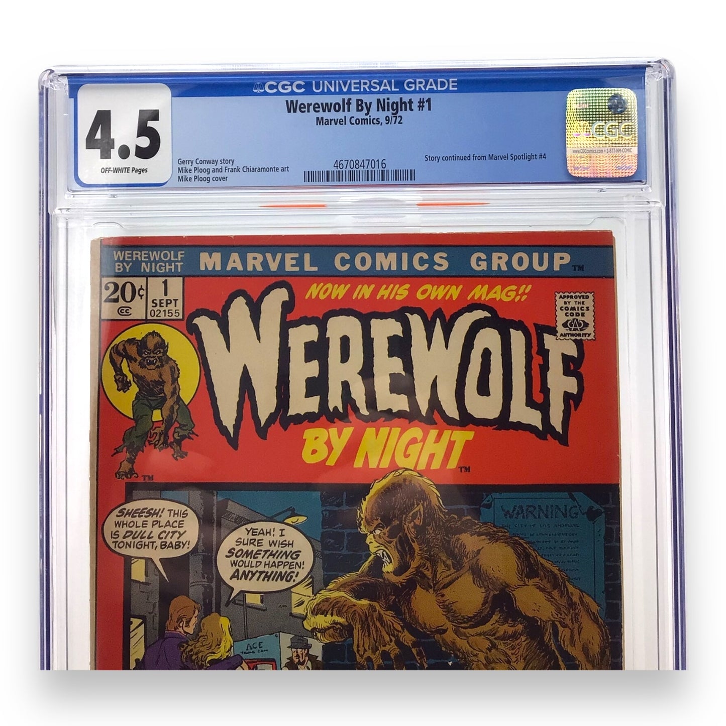 Marvel Comics Werewolf By Night #1 - CGC Graded 4.5