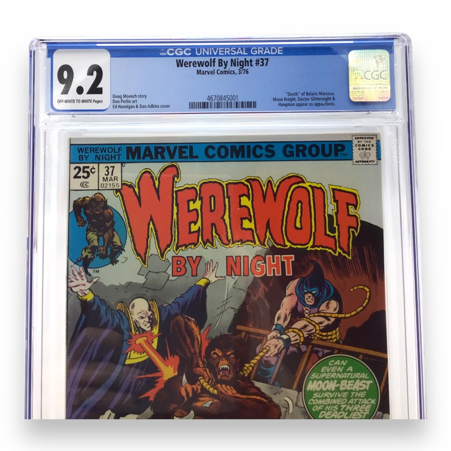 Marvel Comics Werewolf By Night #37 - CGC Graded 9.2
