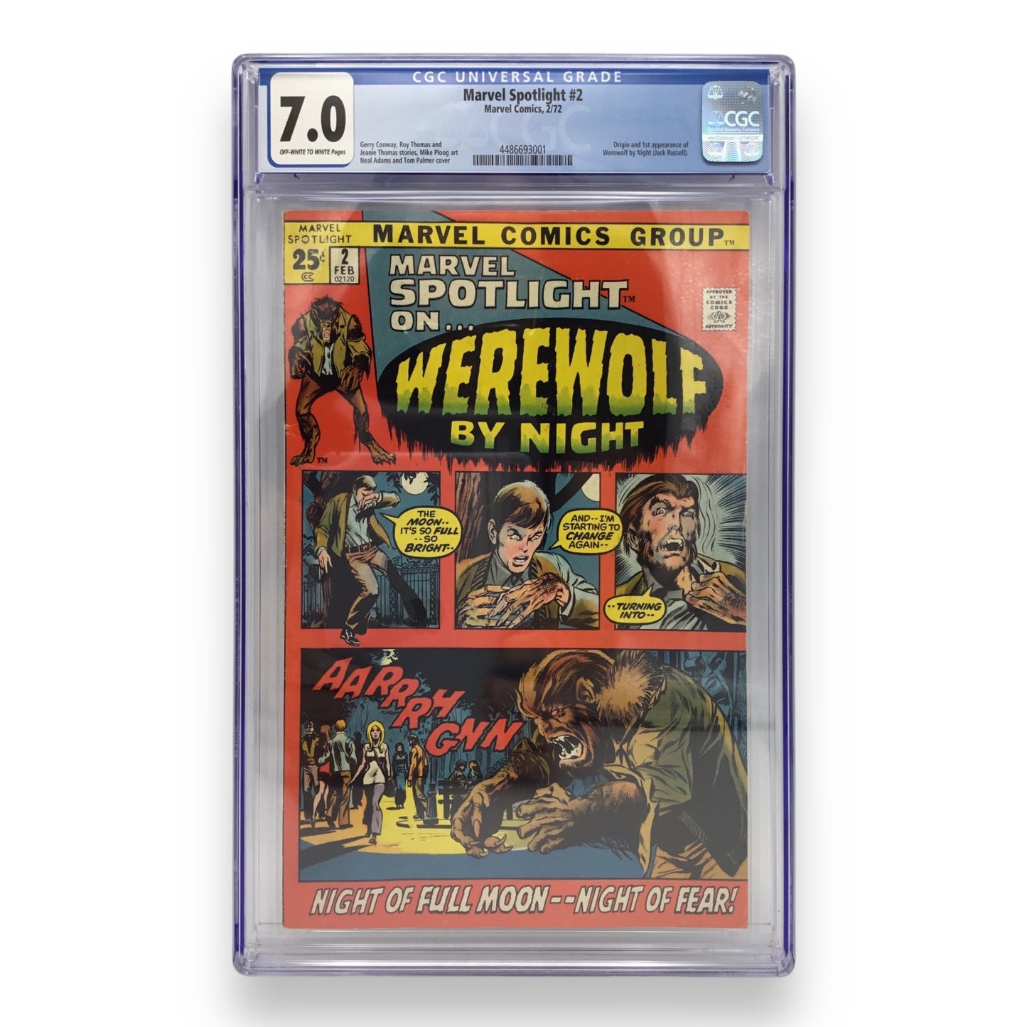 Marvel Spotlight #2 - Werewolf by Night - Marvel 1972 - CGC 7.0