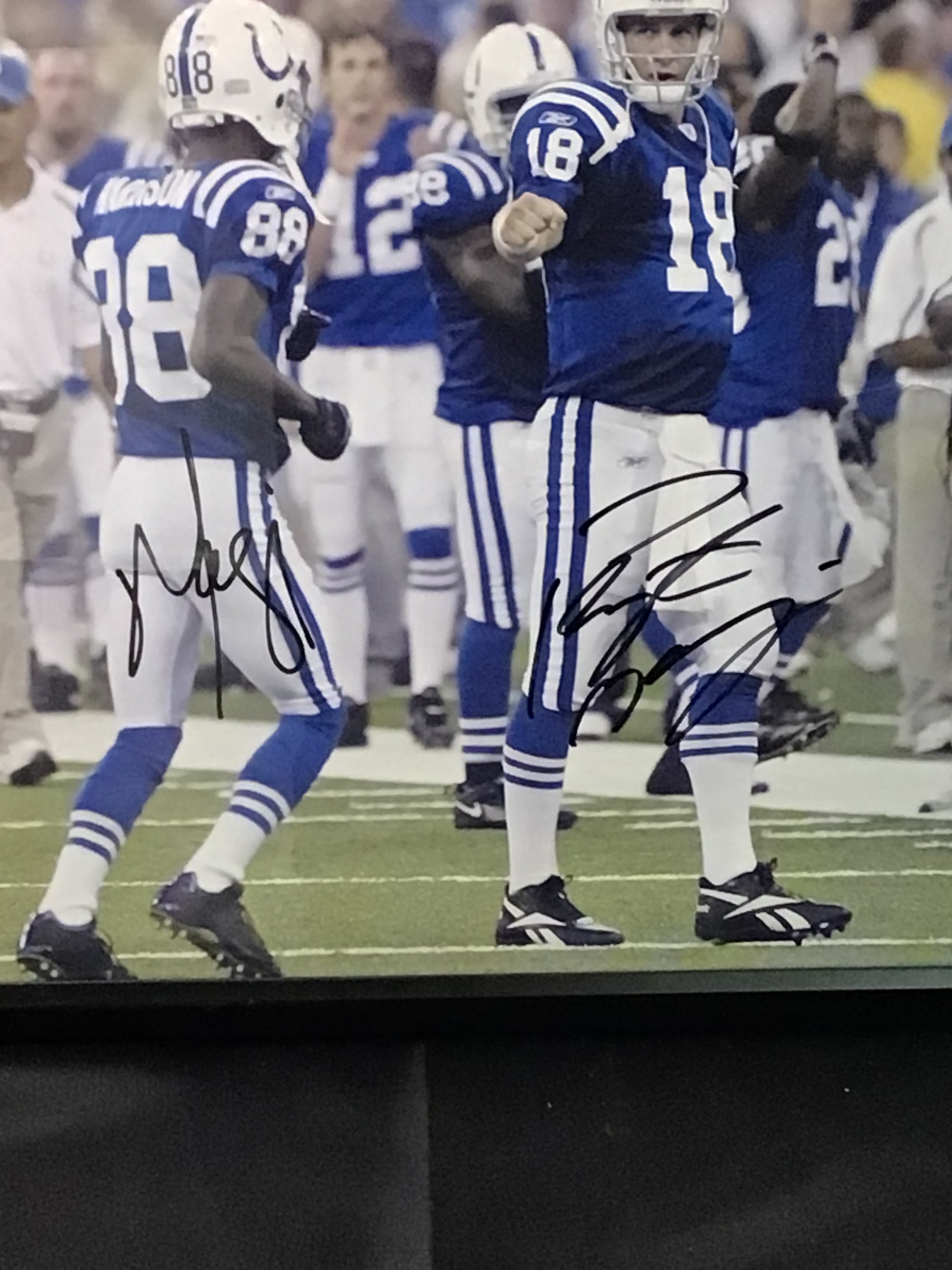 Marvin Harrison & Peyton Manning Signed Photo w/ Frame & Cert