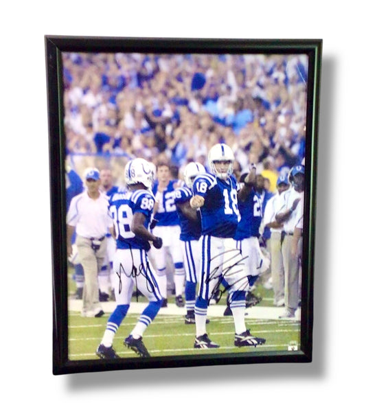 Marvin Harrison & Peyton Manning Signed Photo w/ Frame & Cert
