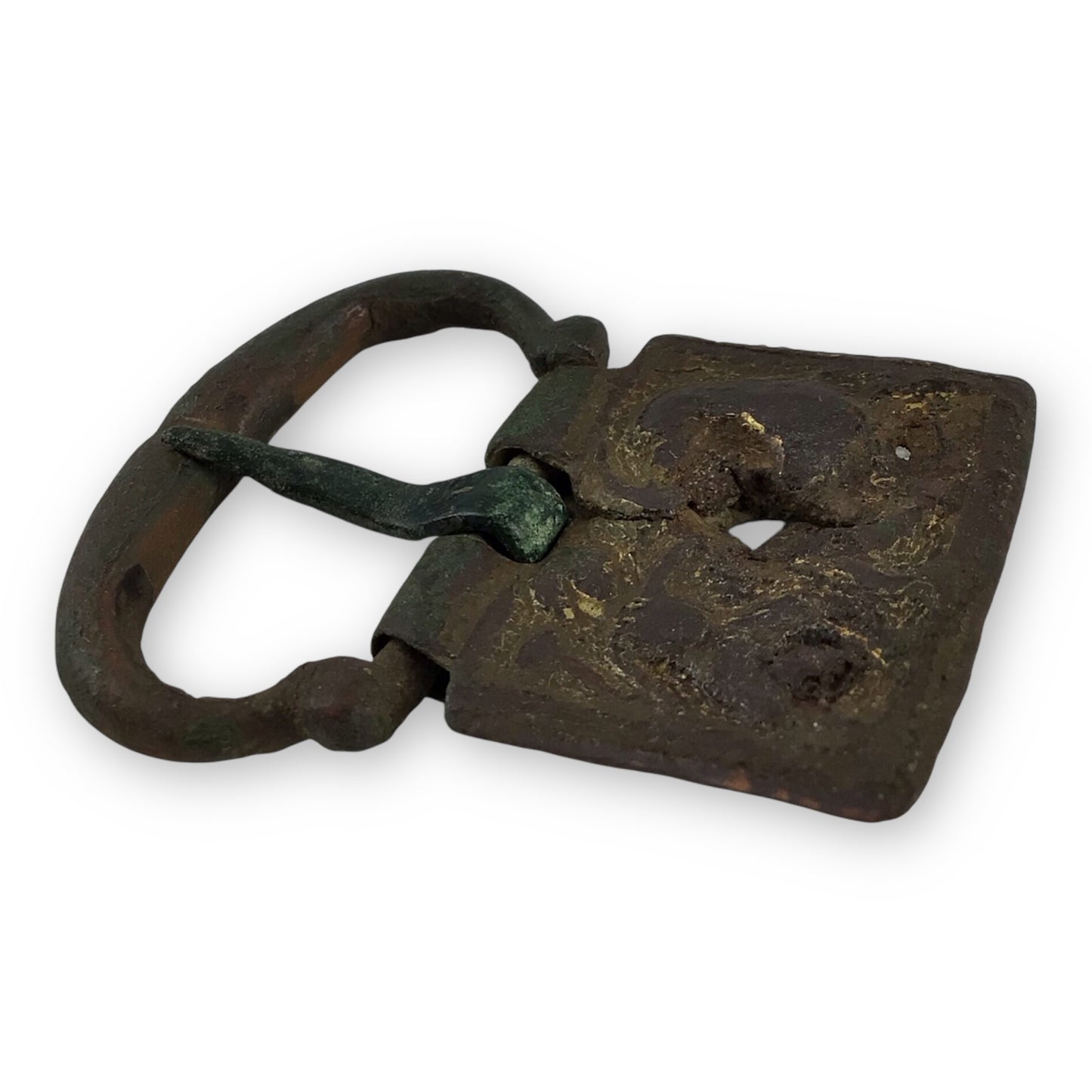 Medieval Bronze Gilt St. George & Dragon Buckle Plate 13th C