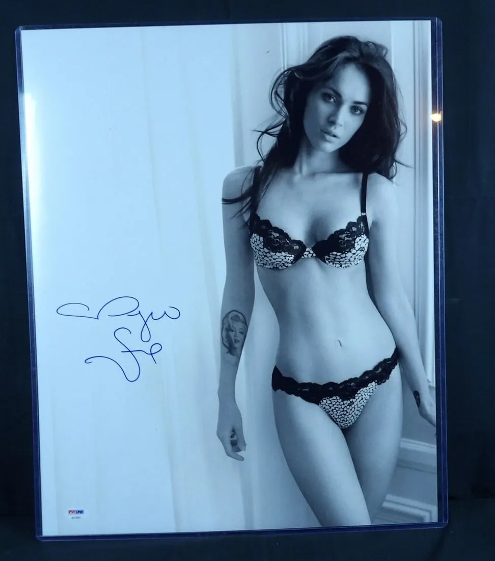 Megan Fox sexy early B&W lingerie photo Autographed PSA Certified 16x2 Collectors Crossroads Megan Fox sexy early B&W lingerie photo Autographed PSA Certified 16x2 Collectors Crossroads