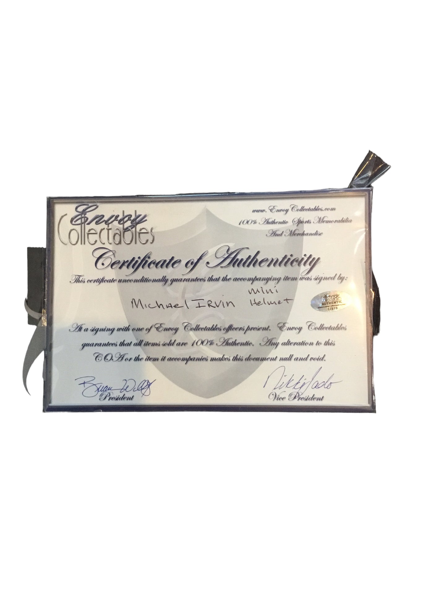Michael Irvin Cowboys Certified Authentic Autographed Mini-helmet Shadowbox