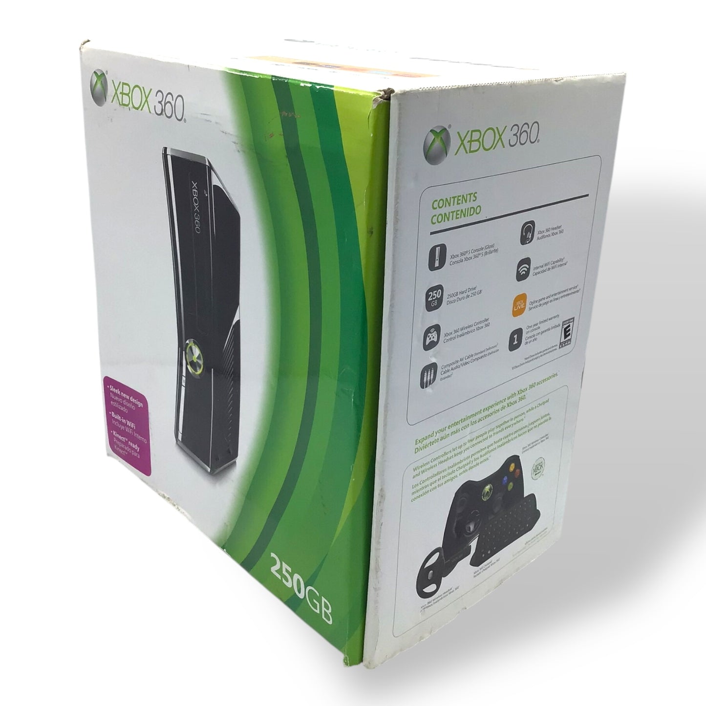 Microsoft Xbox 360 250GB Console Glossy Black with Wireless Controller