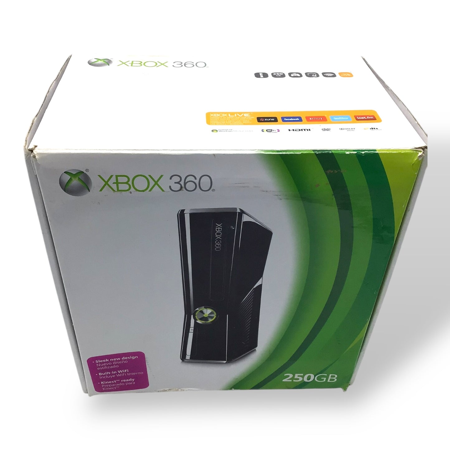Microsoft Xbox 360 250GB Console Glossy Black with Wireless Controller