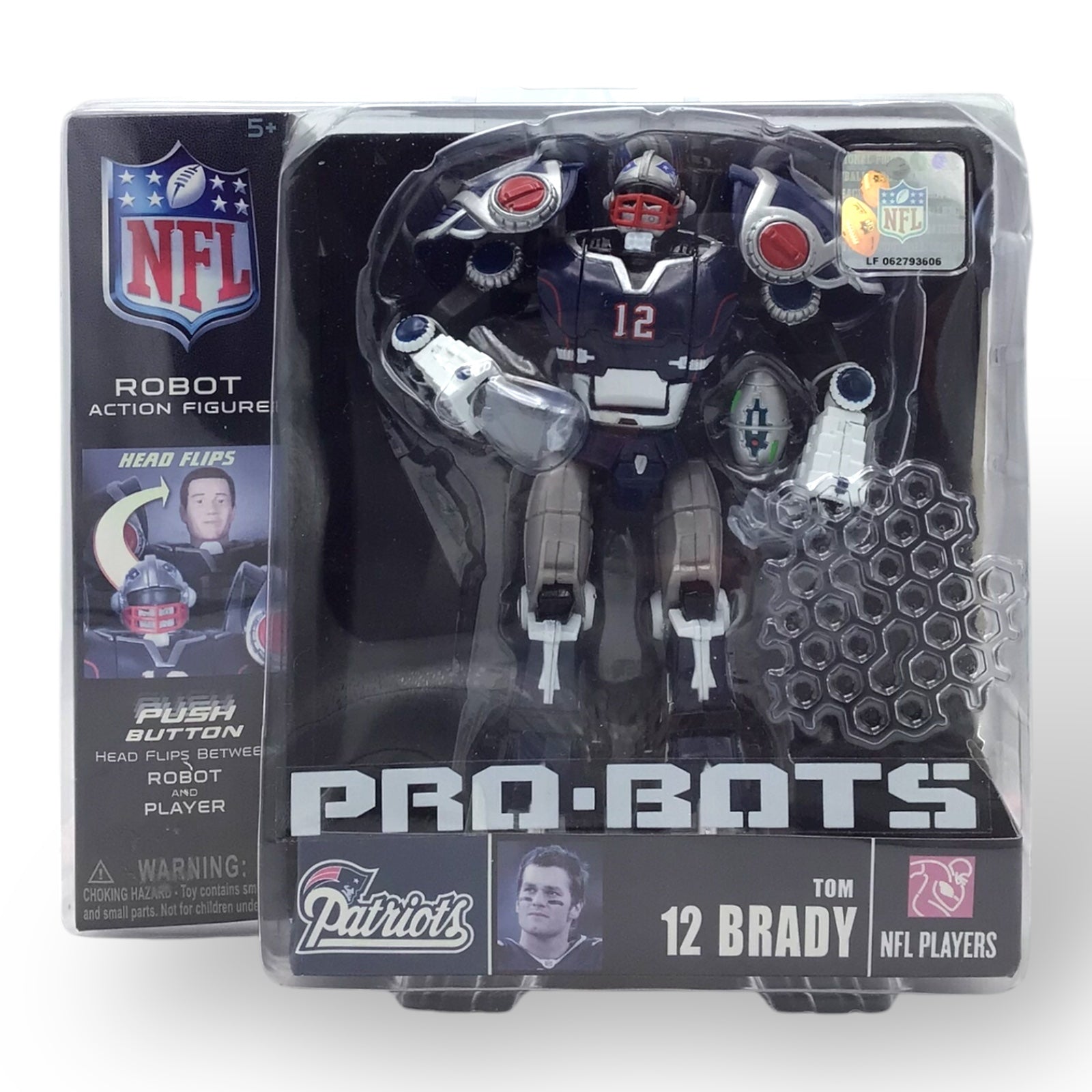 NFL Robot Action Figure Tom Brady 12 - 2008 Fully Poseable with Football