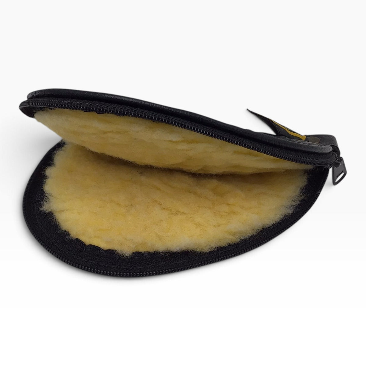 National Cartridge Leather Gun Case – Zippered Pistol Pouch with Wool Interior