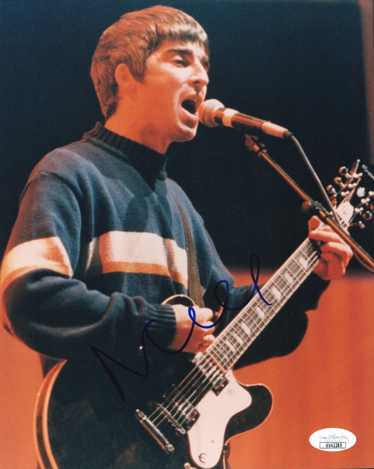 Noel Gallagher Signed Photo 8x10 Oasis Guitar JSA PSA Certified