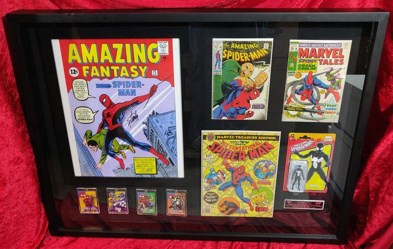 Ode to Spiderman Shadowbox Stan Lee & Jim Shooter Autographs JSA Certified