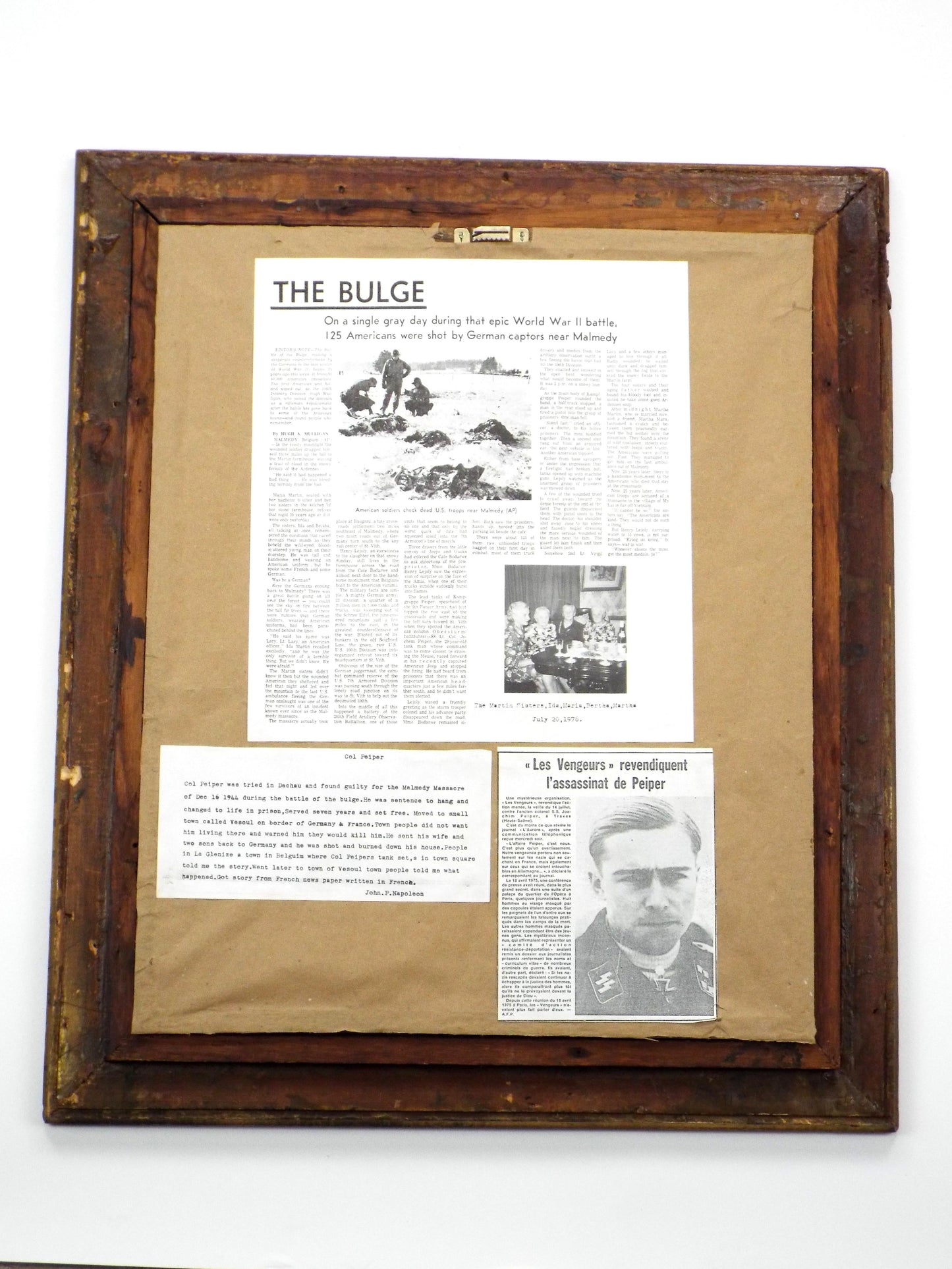 Original Oil Painting Of German Panzer Officer Colonel Joachim Peiper in front of German tanks - signed R. Klug - Post WWII