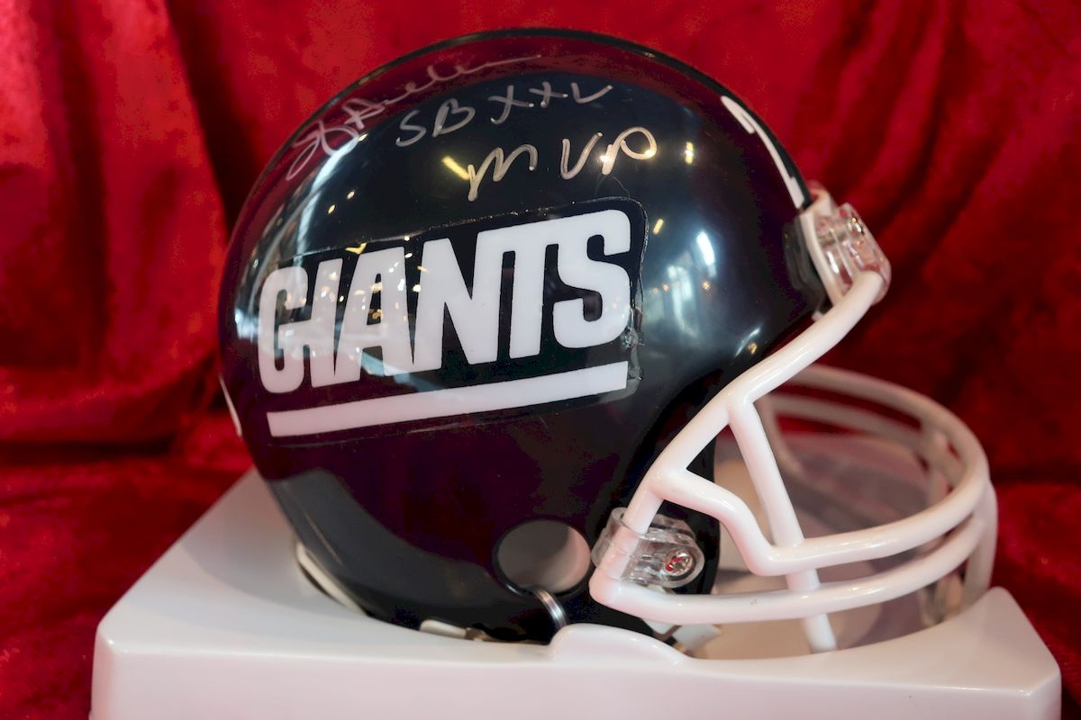 Ottis Anderson Signed New York Giants Throwback Riddell Mini Helmet