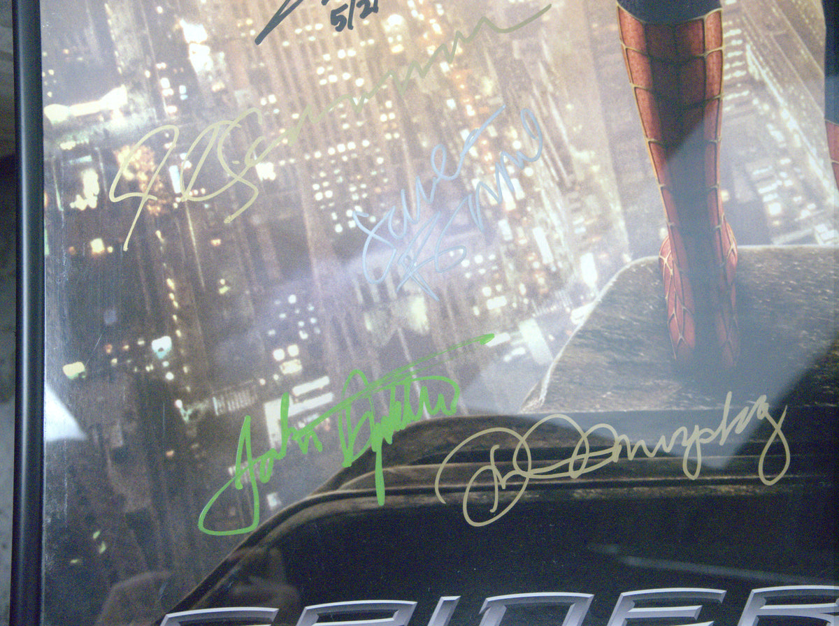 Spider-Man 2 (2004) Signed & Framed Poster – 12 Signatures with COA, Tobey Maguire, Kirsten Dunst, Bruce Campbell, Sam Raimi