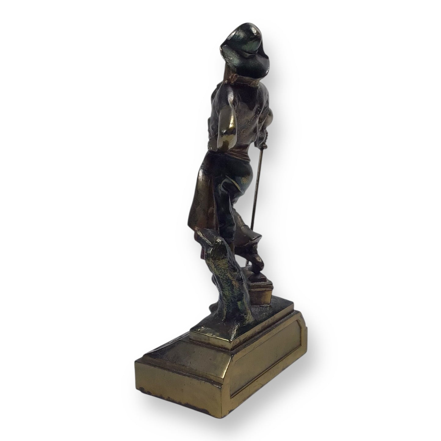 Paul Herzel Pirate with Treasure Chest Bookend – Pompeian Bronze, c. 1920s