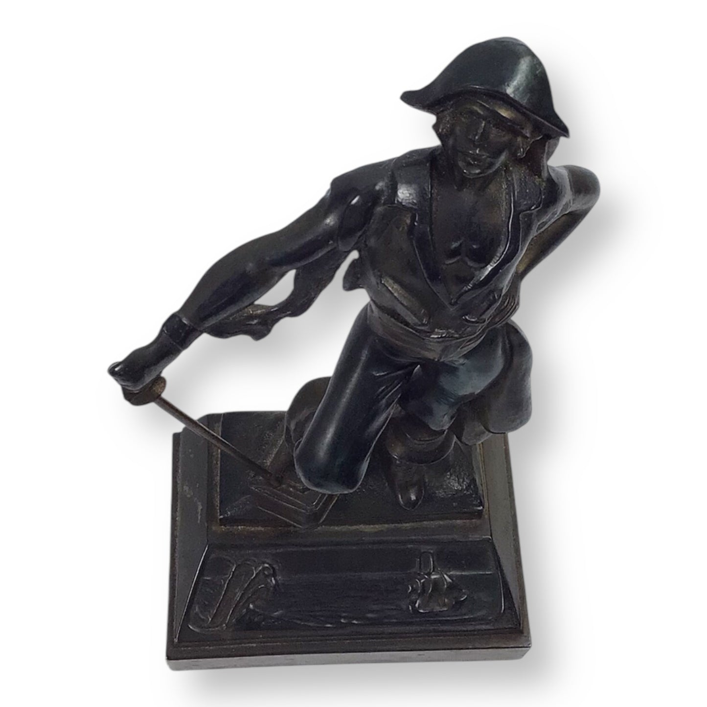 Paul Herzel Pirate with Treasure Chest Bookend – Pompeian Bronze, c. 1920s