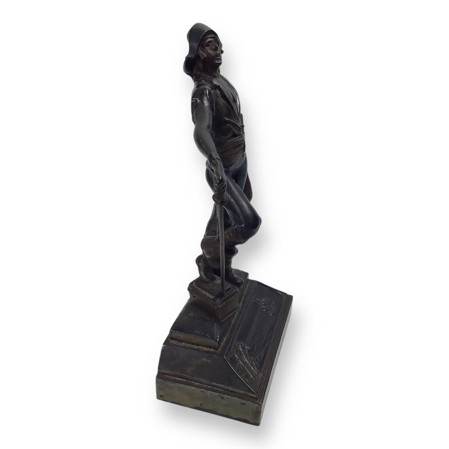Paul Herzel Pirate with Treasure Chest Bookend – Pompeian Bronze, c. 1920s
