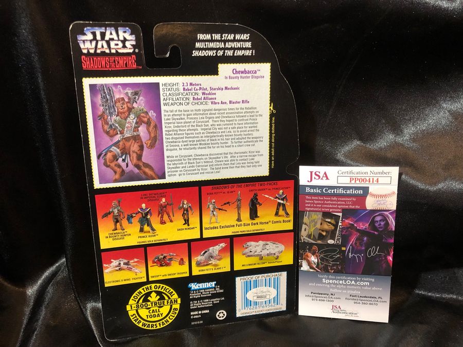 Peter Mayhew autographed Chewbacca action figure w/ JSA certification