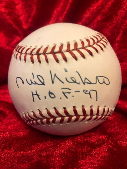Phil Niekro Autographed JSA Baseball Inscribed H.O.F.97
