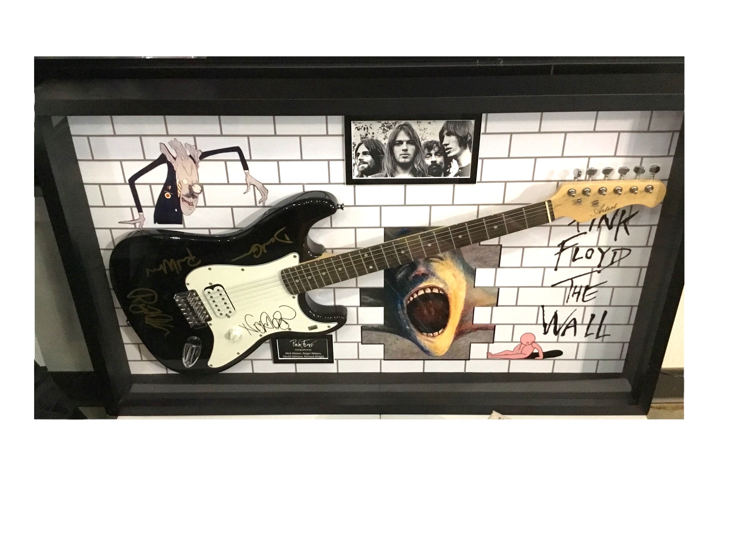 David Gilmore Pink Floyd (The Wall) cheapest guitar tribute shadow box frame