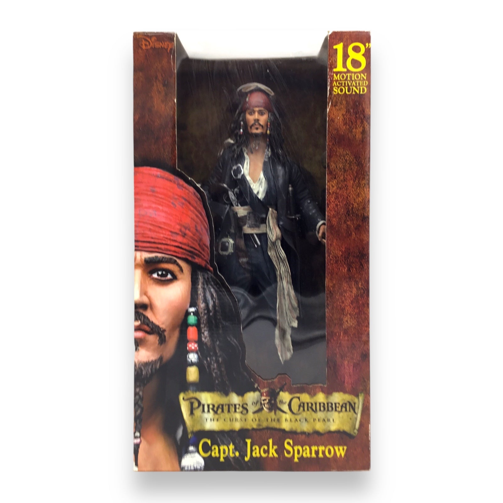 Pirates of the Caribbean Curse of the Black Pearl Capt. Jack Sparrow 18" Talking Figure NECA