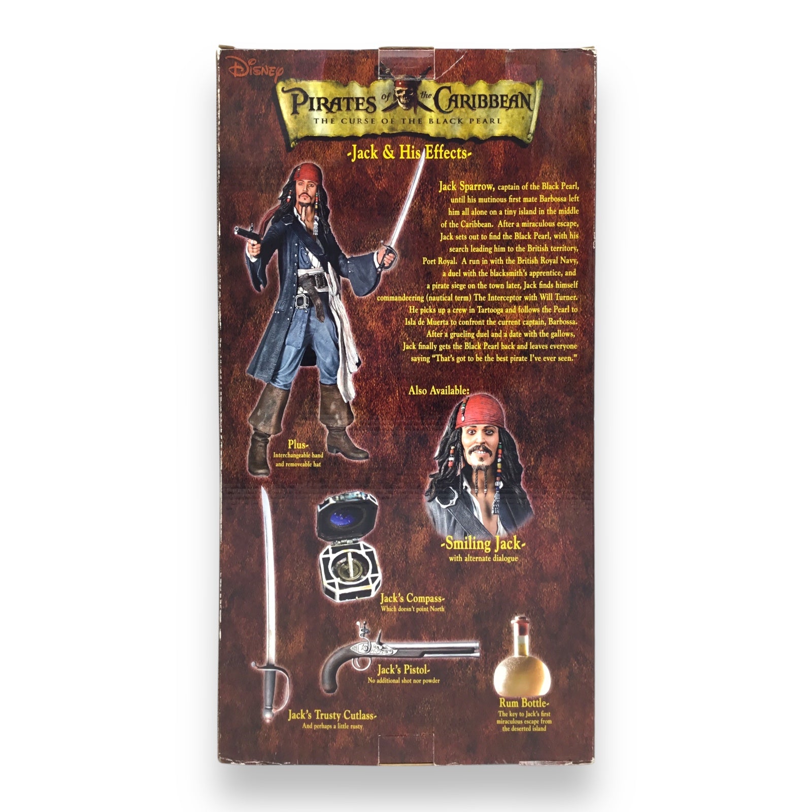 Pirates of the Caribbean Curse of the Black Pearl Capt. Jack Sparrow 18" Talking Figure NECA