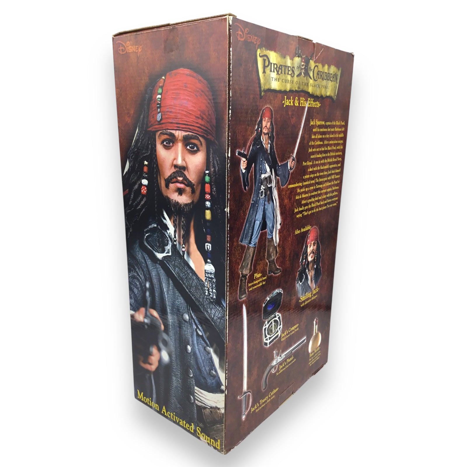 Pirates of the Caribbean Curse of the Black Pearl Capt. Jack Sparrow 18" Talking Figure NECA