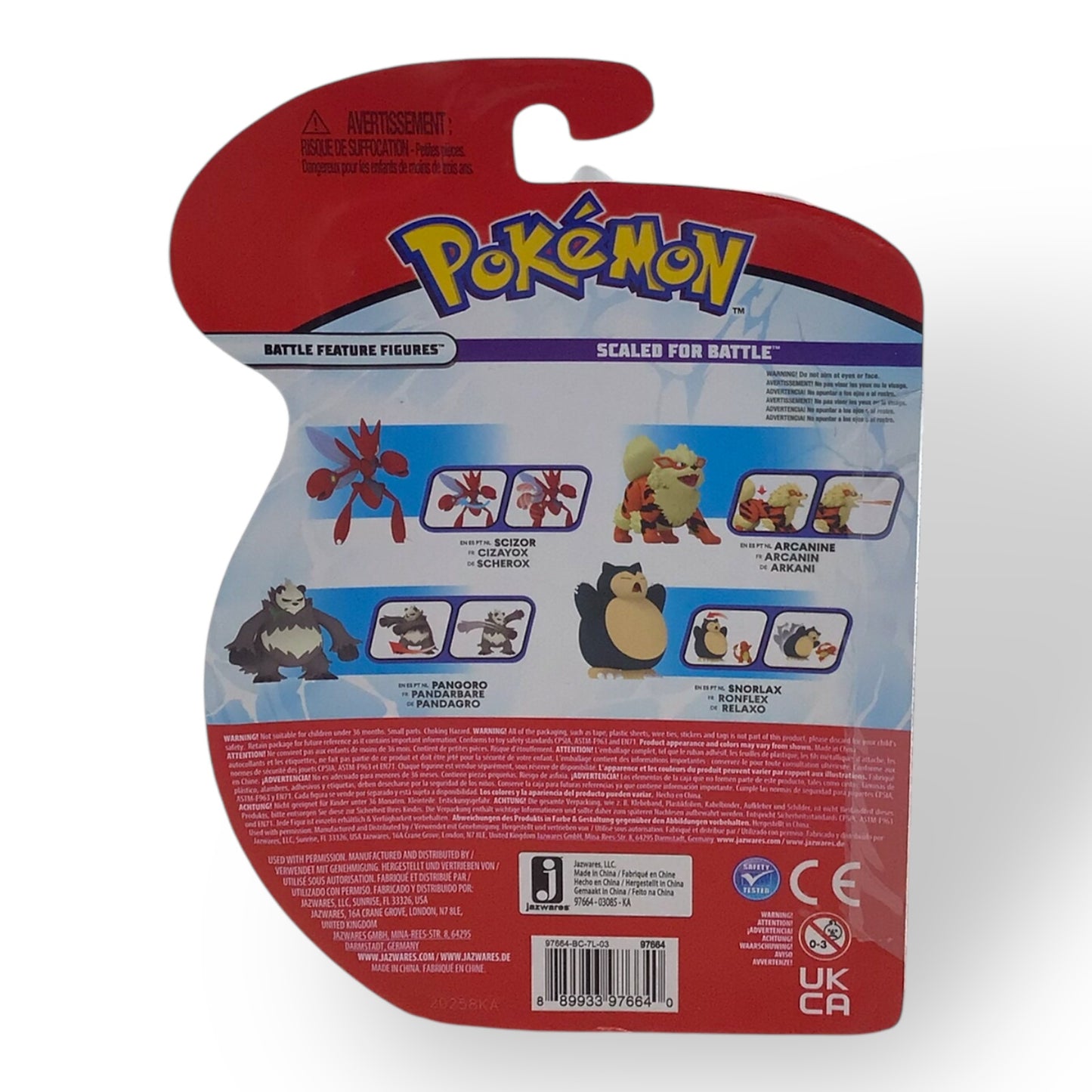 Pokémon Deluxe Action Battle Feature Snorlax Figurine; Misprint Packaging ft. Scizor